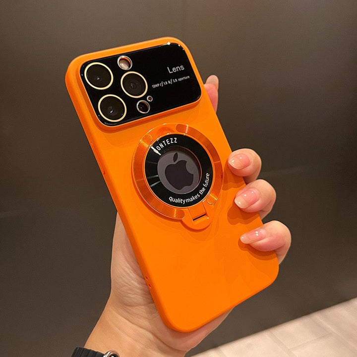 Magnetic iPhone Case | Compatible with wireless charging | Integrated stand, camera lens protection | Anti-fingerprint, clear PC