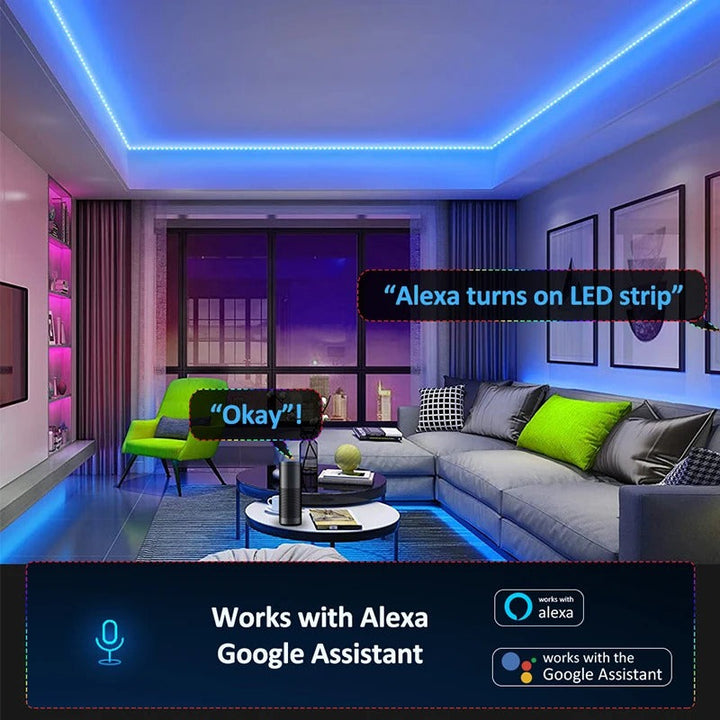Bande LED néon flexible | Wi-Fi/App &amp; télécommande | Mode musique (11) &amp; 120+ animations pour ambiance de la pièce