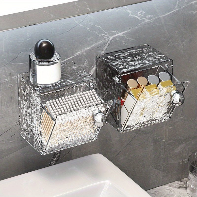 Schmuck Organizer staubdicht &amp; transparent aus Acryl | Schräges Öffnungsdesign für schnellen Zugriff | Klebemontage ohne Bohren