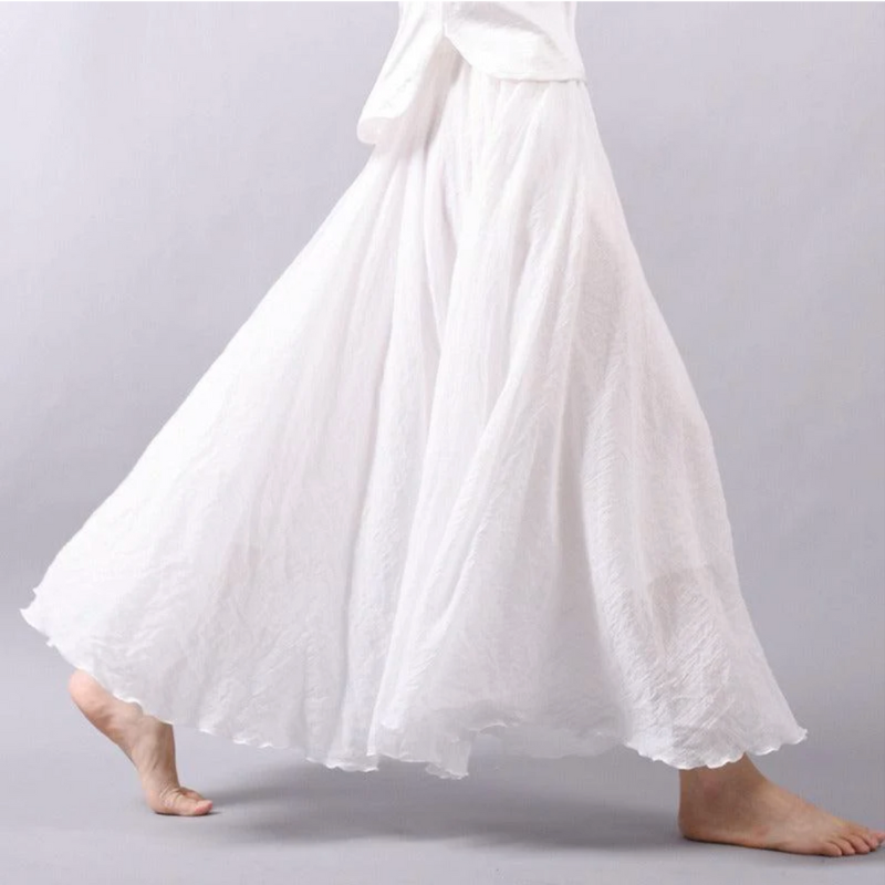 Jupe plissée bohème pour femmes | Lâche et fluide | Taille haute, légère et respirante pour été et loisirs