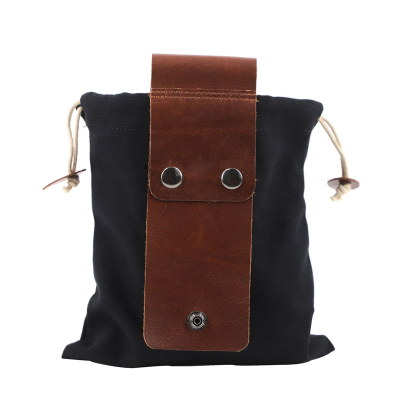 Faltbare Canvas Gürteltasche | Wasserdichtes Canvas+PU, Kordelzug | Freihändig am Gürtel/Rucksack | 21,5×20 cm