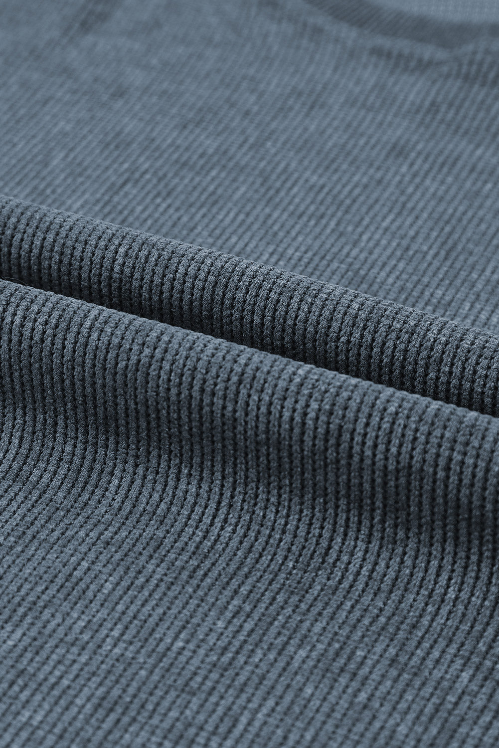Damen Rippstrickpullover Blau mit Rundhalsausschnitt | Langer Pullover mit lockerer Passform und langen Ärmeln | Größen S–3XL
