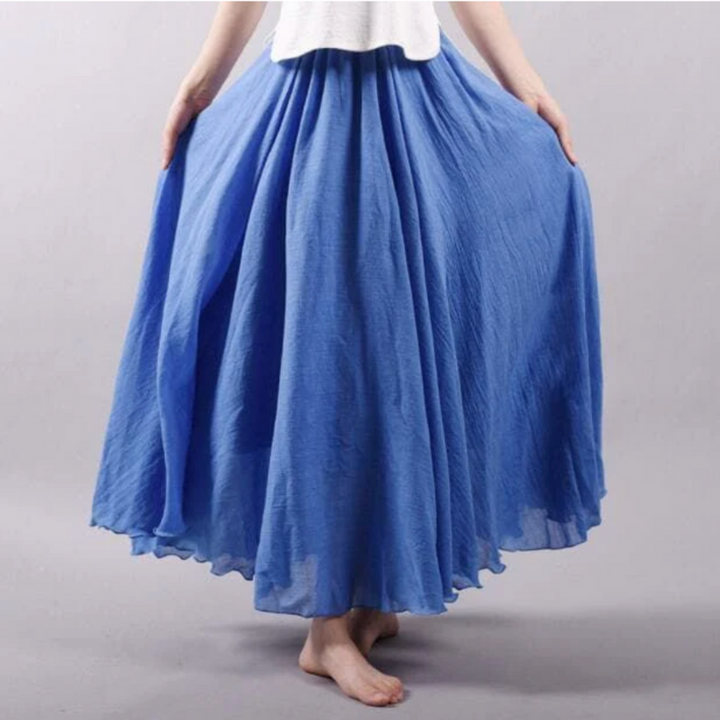 Jupe plissée bohème pour femmes | Lâche et fluide | Taille haute, légère et respirante pour été et loisirs
