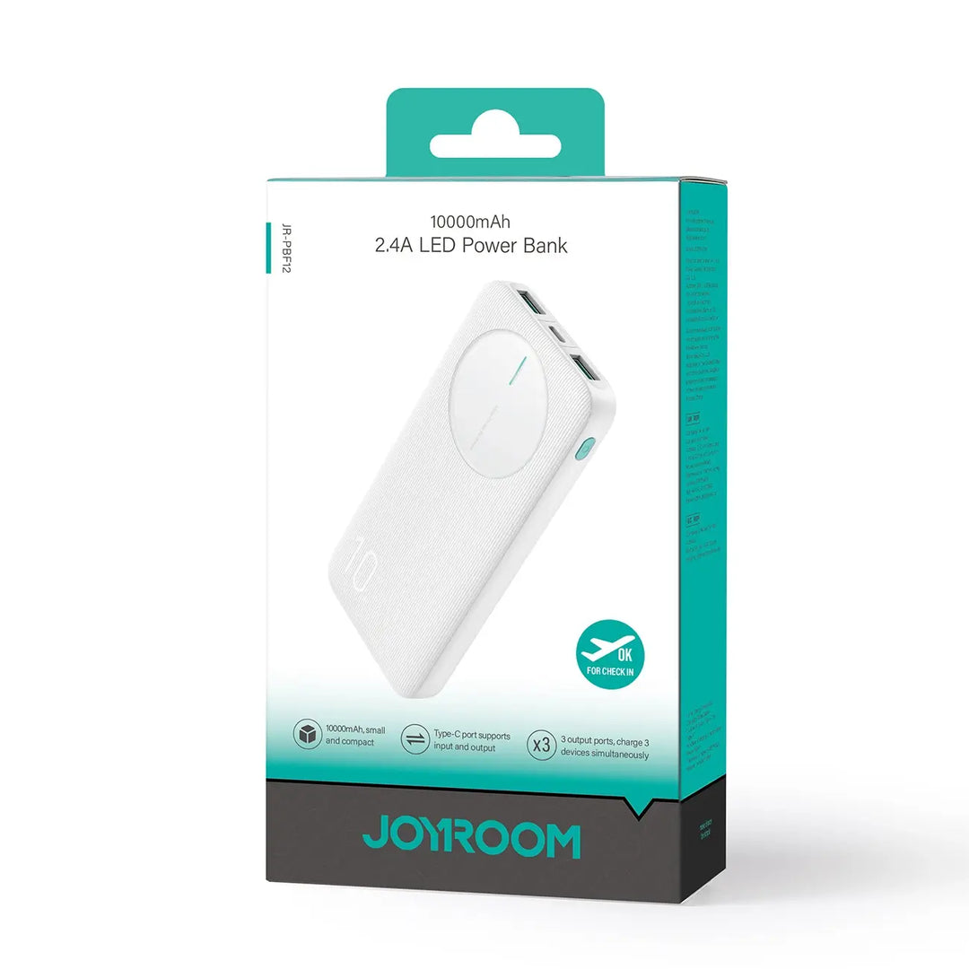 Powerbank 10.000 mAh | 12 W Ladegerät mit 2 USB-A, USB-C und LED-Anzeige