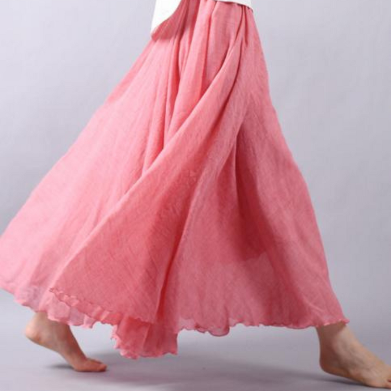 Jupe plissée bohème pour femmes | Lâche et fluide | Taille haute, légère et respirante pour été et loisirs