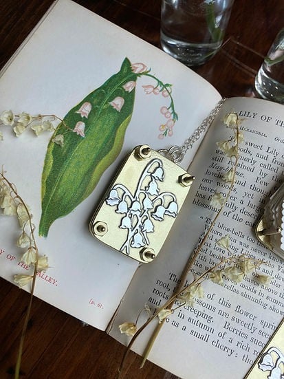 Mikro virágprés | Kézzel készült ezüstből és sárgarézből | 10 lapos herbárium papírral