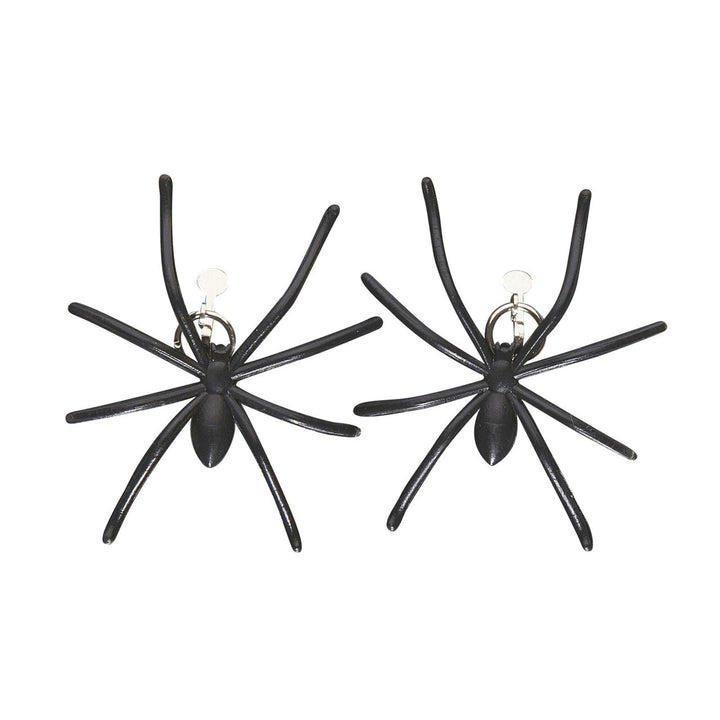 Spinnen Ohrringe Halloween | Schwarze Ohrclips ohne Ohrloch als Accessoire für Hexen-, Spiderlady- und Halloween-Kostüme