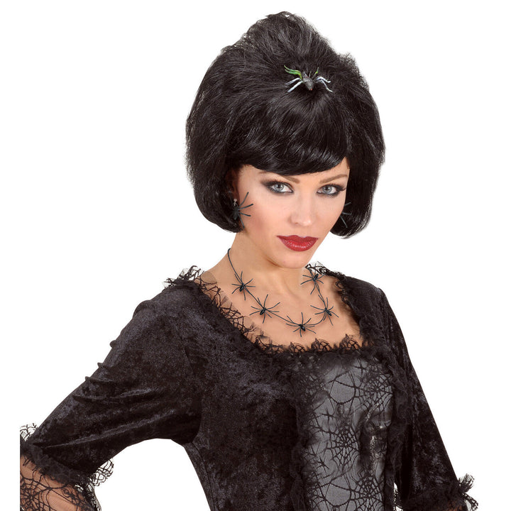 Spinnen Ohrringe Halloween | Schwarze Ohrclips ohne Ohrloch als Accessoire für Hexen-, Spiderlady- und Halloween-Kostüme