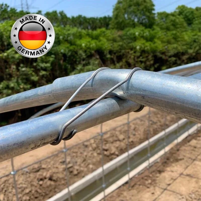 Zaun- &amp; Rohrverbinder Clips aus verzinktem Eisen | Für Gewächshaus, Zaun, Rankhilfe &amp; Spalier | Korrosionsschutz | 11/16/20 mm
