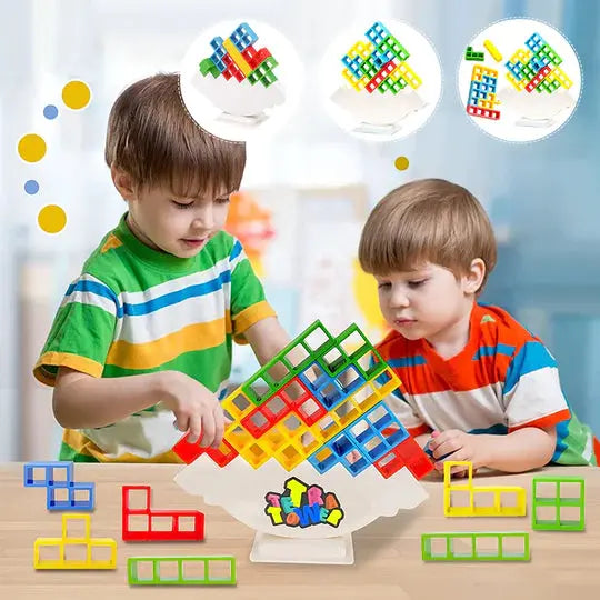 Lernspiel mit Bausteinen für Kinder | Bunte Bausteine mit Aufgabenkarten | Fördert Logik &amp; Feinmotorik