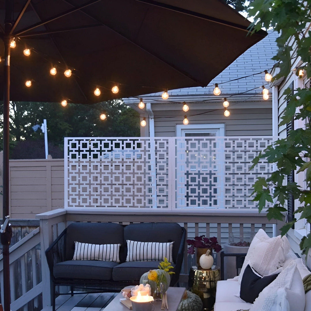 Lichterkette außen mit Globus-Lampen 15 m / 30 m | Warmweißes Licht mit 220 V für Garten, Terrasse, Hochzeit und Party