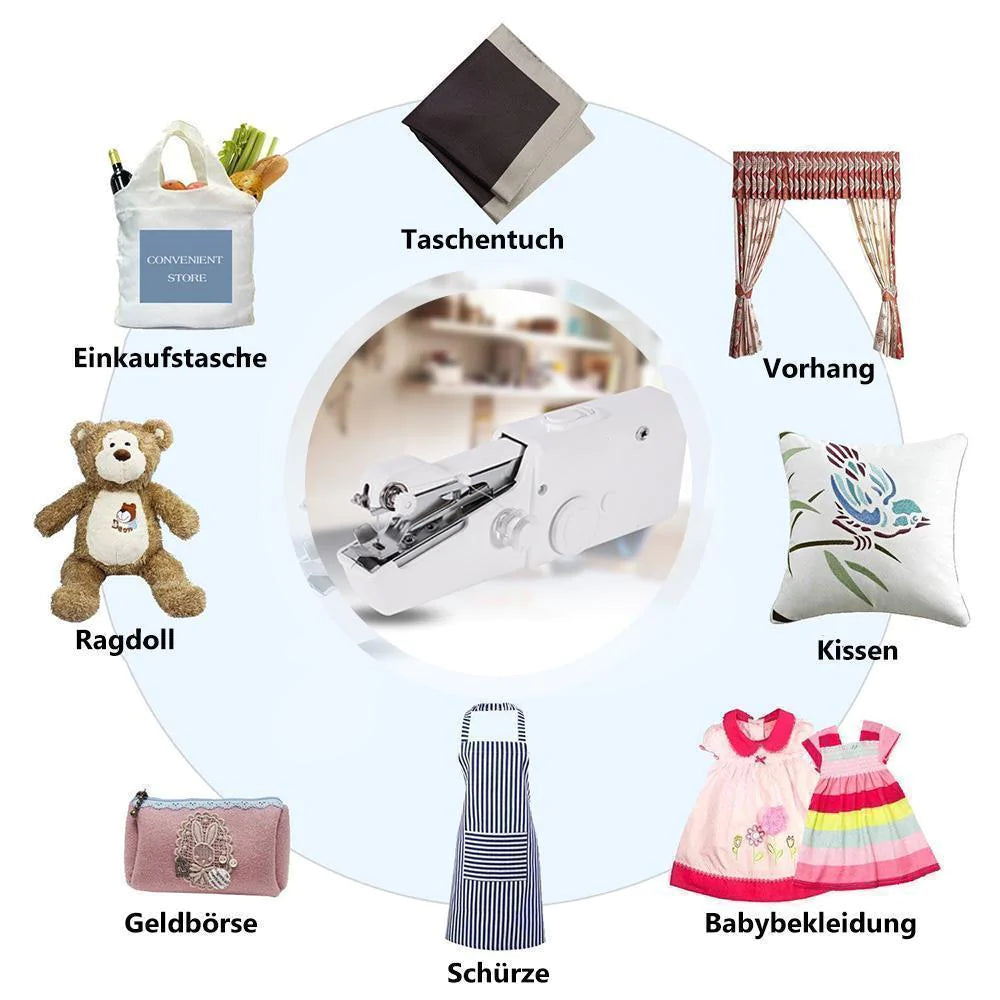 Kannettava langaton mini-käsinukkekone | Yhden käden käyttö nopeisiin korjauksiin | Verhoille, laukkuille &amp; helmalle – mukana tarvikkeet
