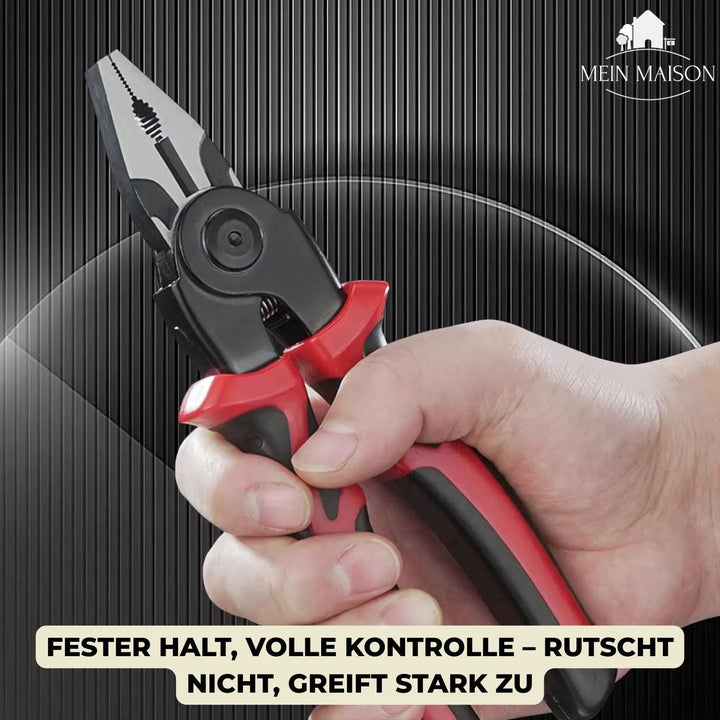 5-in-1 Multifunktionszange aus Werkzeugstahl | Schnellwechsel-Aufsätze | Schneiden, Crimpen, Biegen, Klemmen &amp; Schrauben