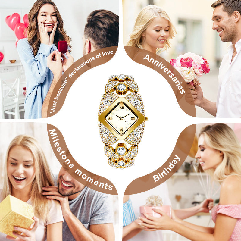 Orologio vintage da donna con quadrante in pietra naturale | Quarzo preciso ±15 sec/mese | Resistente agli schizzi | Argento/oro