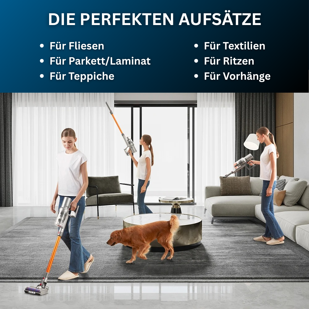 Akku Staubsauger | Kabelloser Handstaubsauger für Teppiche, Hartböden und schwer erreichbare Stellen