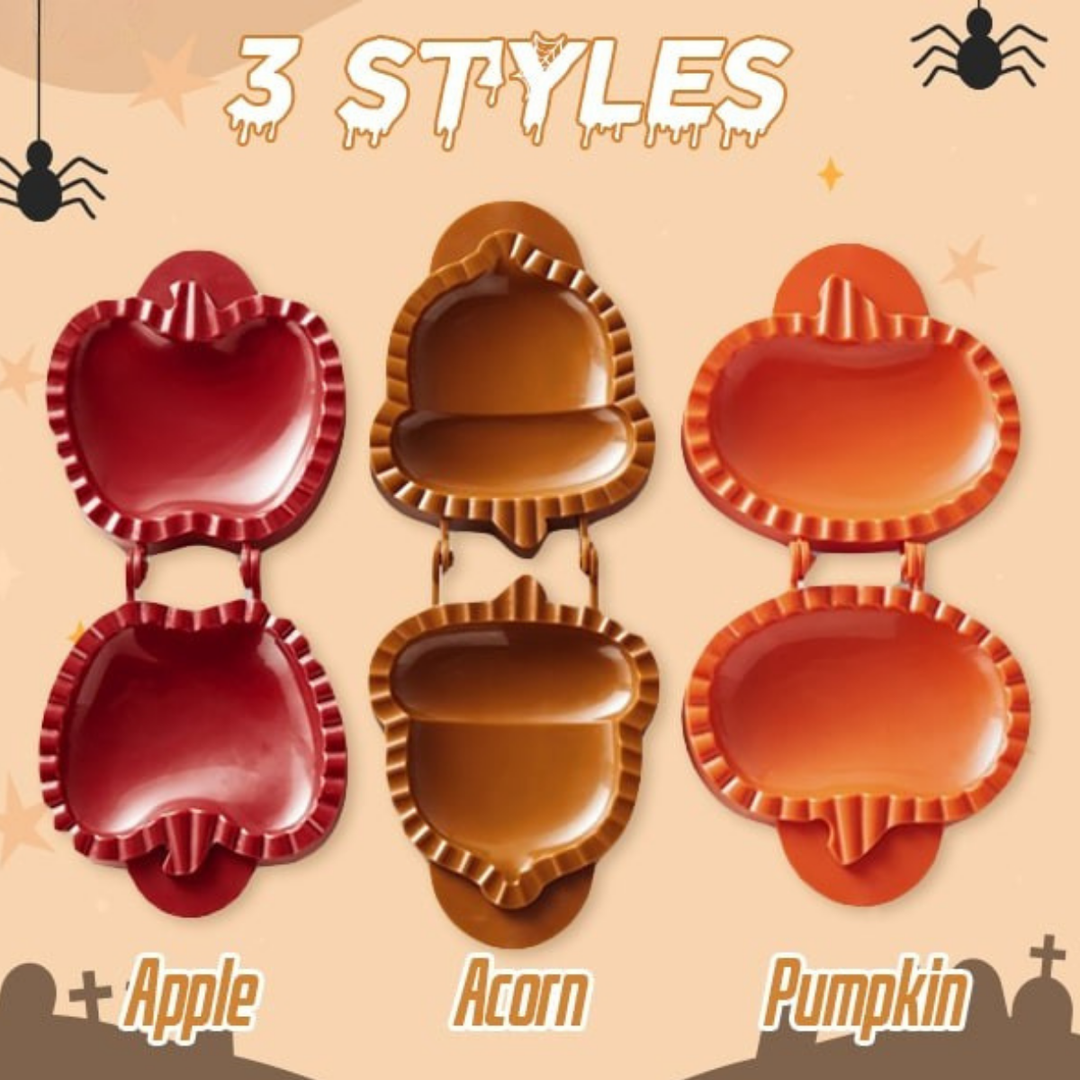 Mini-Pie-Former für Halloween &amp; Herbst | Ausstechen, Füllen &amp; Verschließen in einem Schritt | BPA-freies ABS | Kürbis-, Apfel- &amp; Eichel-Design