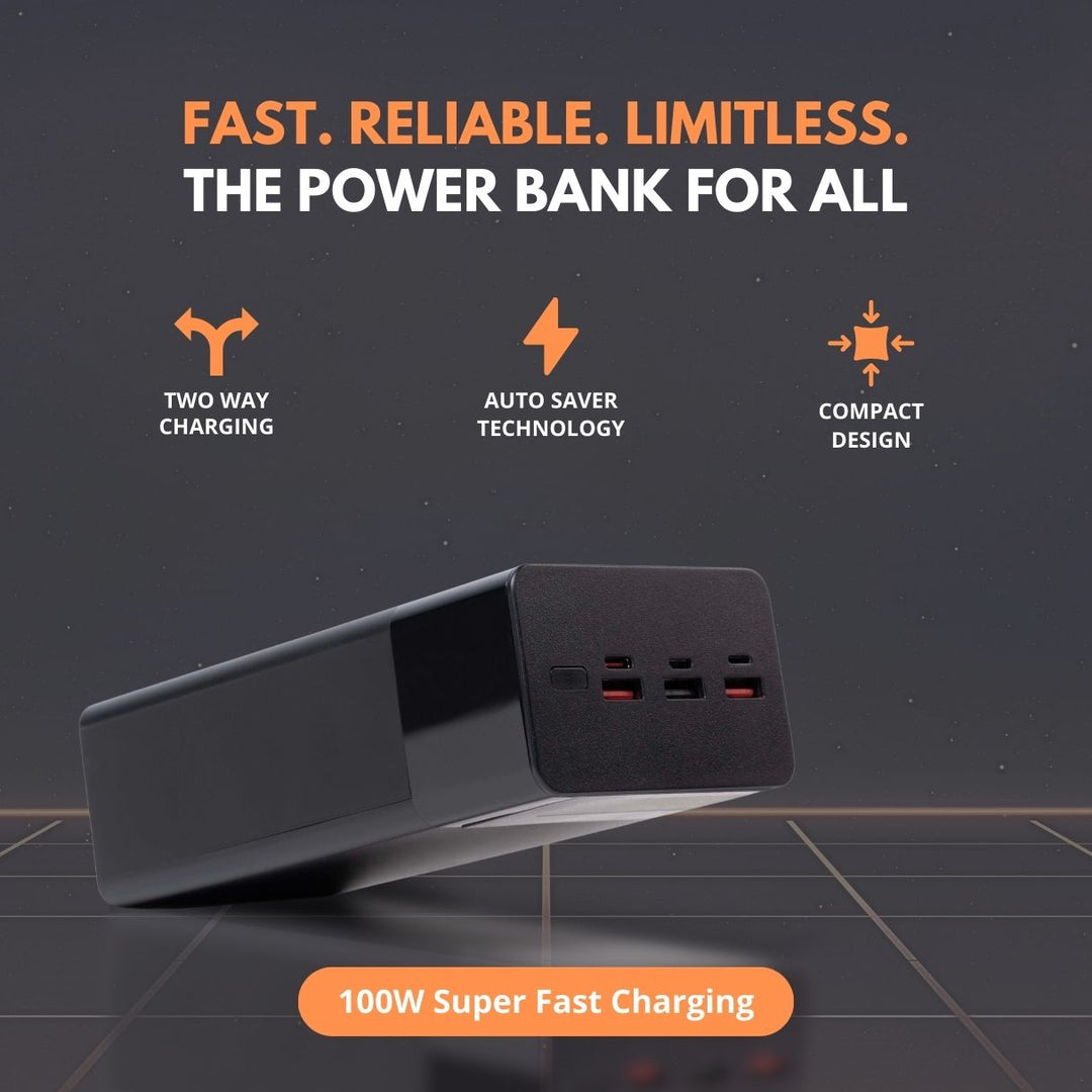 Laptop Powerbank | 40.000 mAh mit 100 W PD Schnellladefunktion für Laptops, Tablets und Smartphones