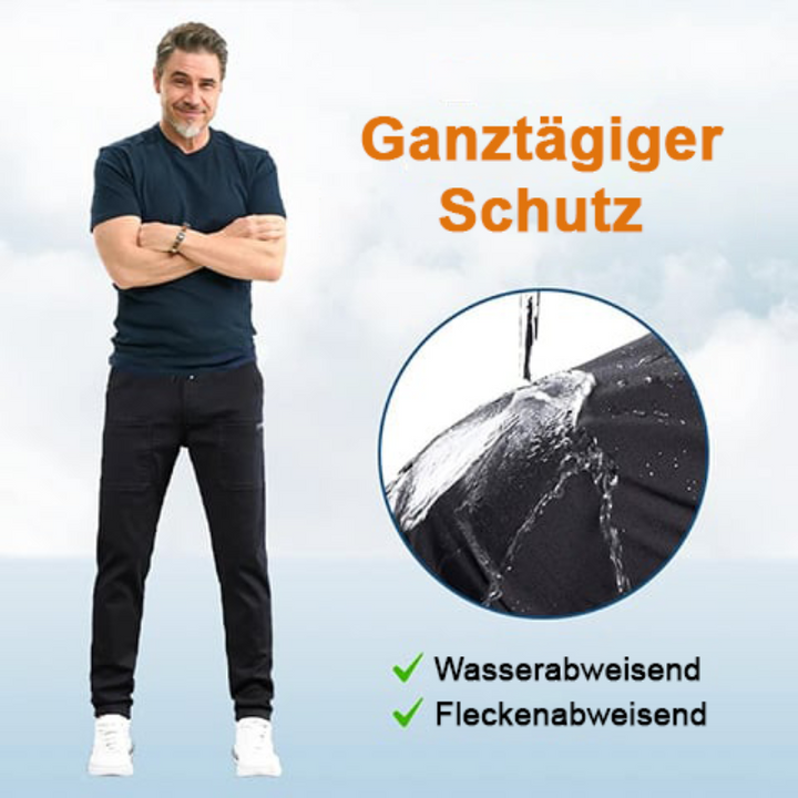 Herren Cargo-Hose mit 6 Taschen | Hochelastisch, wasserabweisend &amp; schnelltrocknend | Knitterarm, formstabil | S–4XL