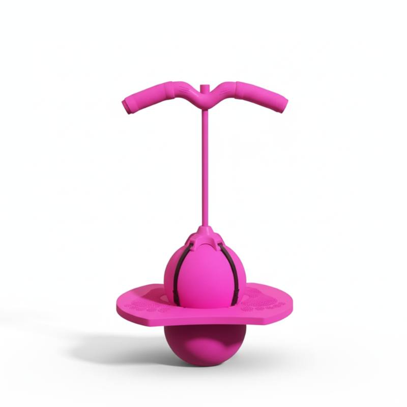Pogo ball jump trainer with anti-slip footplate | With/without handle | Extra thick bounce ball for power jumps | Blue/pink/lilac