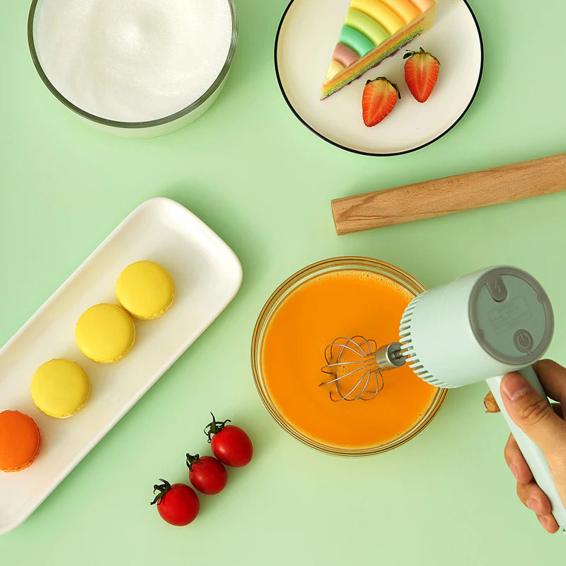 Cordless hand mixer | 3 speeds | Rechargeable | Stainless steel beaters