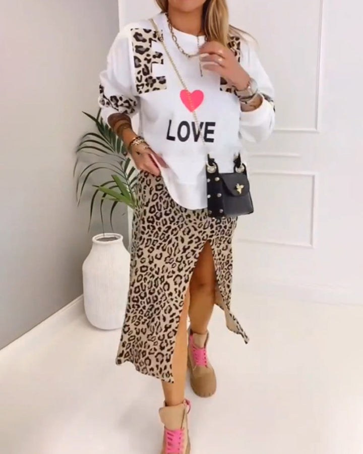 Lilly | Pull avec motif léopard
