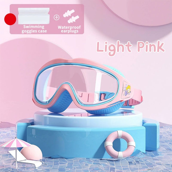 Kinder Schwimmbrille | Wasserdicht &amp; Antibeschlag | UV-Schutz | Großer Rahmen | 6–14 Jahre