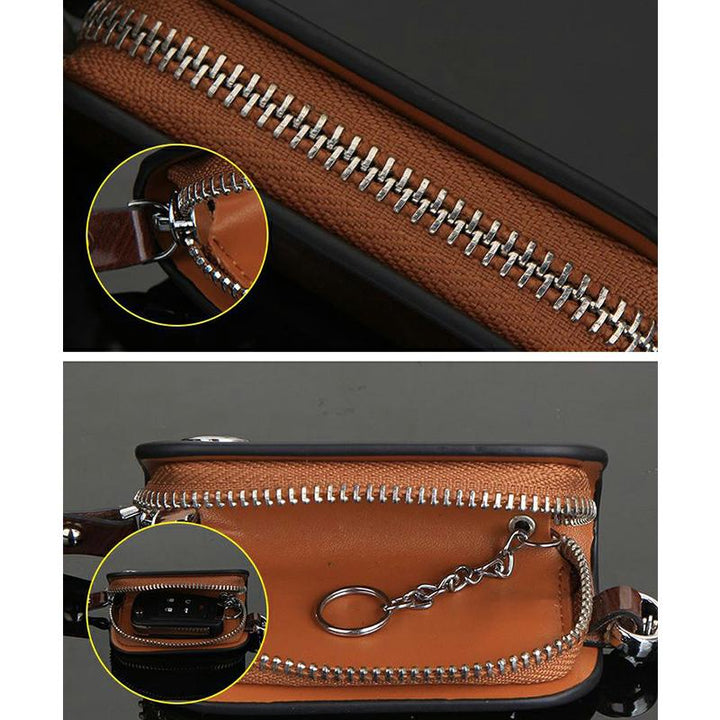 RFID-Schutztasche | Signalblocker für Autoschlüssel mit Doppelkammer gegen Keyless-Relay, 14 × 10 cm