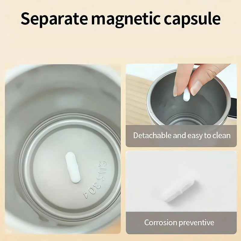 Selbstrührende Tasse | Magnetische Rührfunktion mit Temperaturanzeige &amp; Edelstahl für Kaffee, Shakes und Getränke