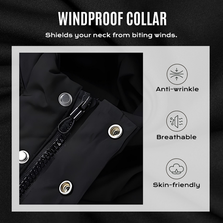 Winter Steppjacke Herren | Winddicht mit Kapuze &amp; verlängerter Passform für kalte Tage