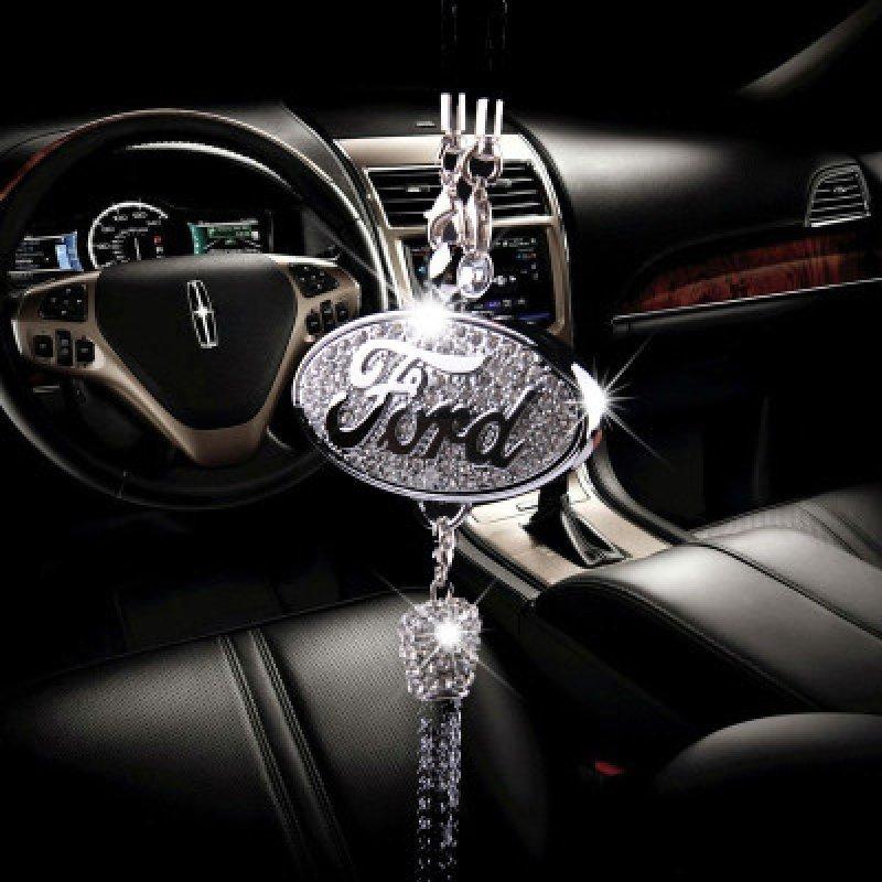 Ciondolo per specchietto retrovisore auto con cristallo | Lega di zinco e strass | Decorazione scintillante con ciondolo profumato, idea regalo