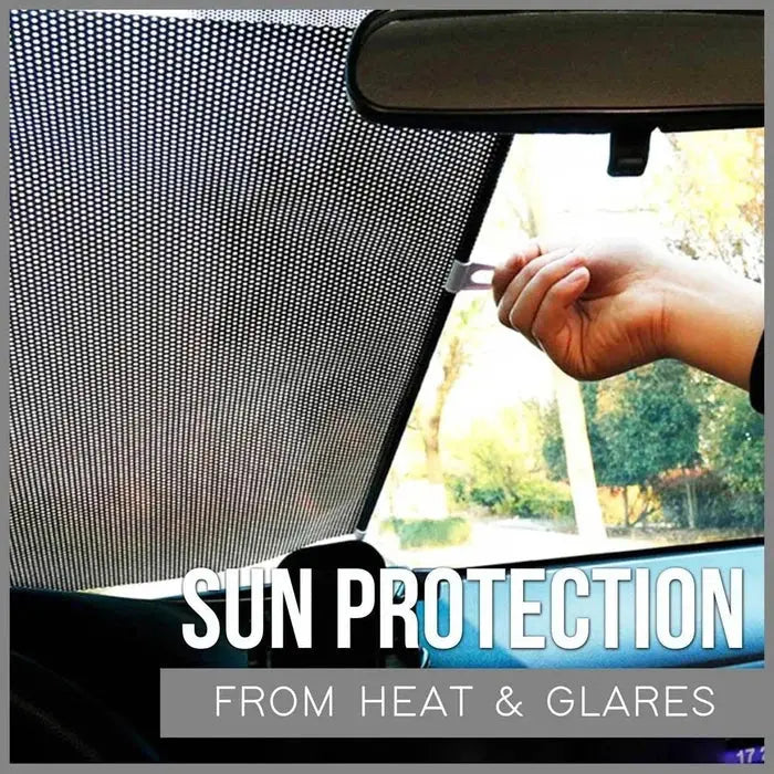 Ausziehbares Fensterrollo mit UV-Schutz | Sonnenschutz für Auto, LKW &amp; Zuhause | Verdunkelungsrollo mit Saugnäpfen