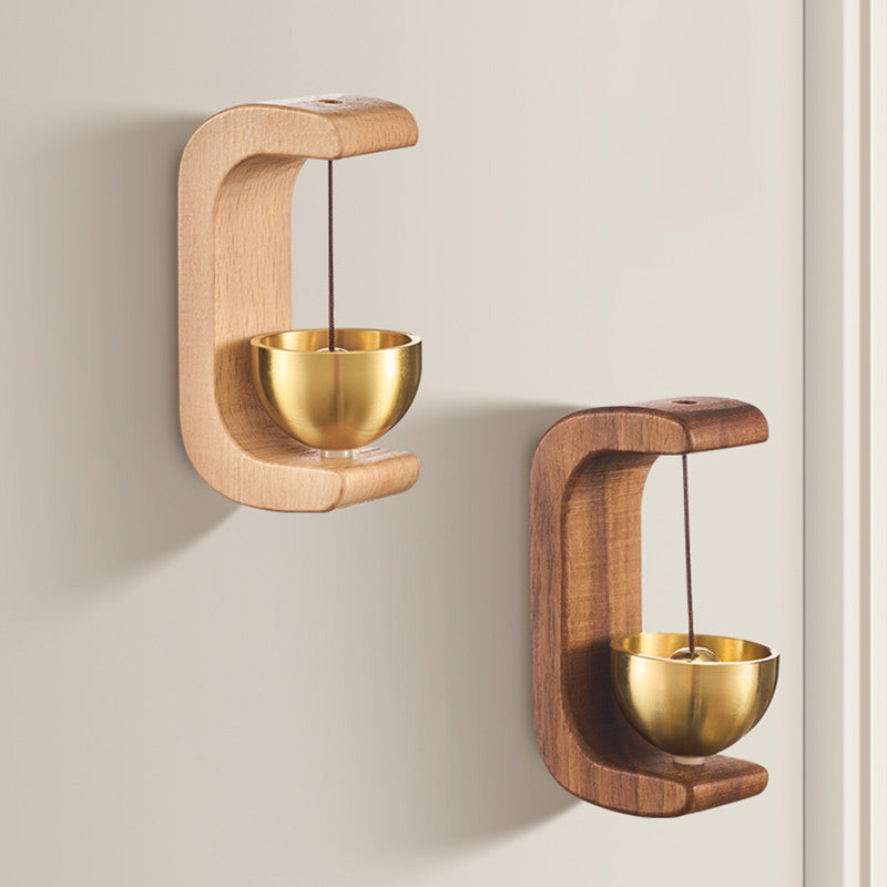 Campanello magnetico in noce/faggio | Dolce melodia “reset” all’apertura | Senza attrezzi su metallo | 2,5×4×7,5 cm