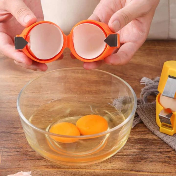 Apri uova set da cucina in silicone 2 pezzi | apre le uova pulitamente senza residui di guscio | lavabile in lavastoviglie, compatto 6,5×7 cm