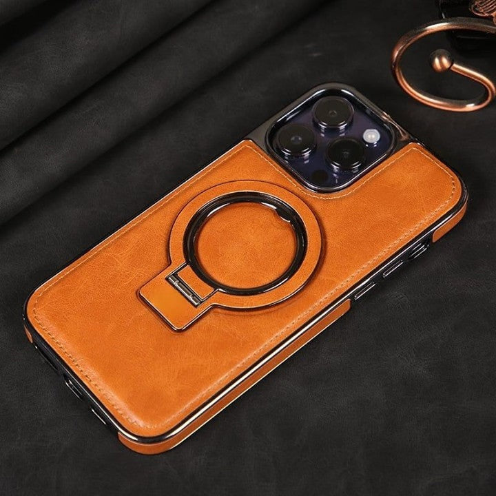Puzdro na iPhone | Klasické kožené puzdro s magnetickou funkciou | Funkcia stojana a ochrana kamery