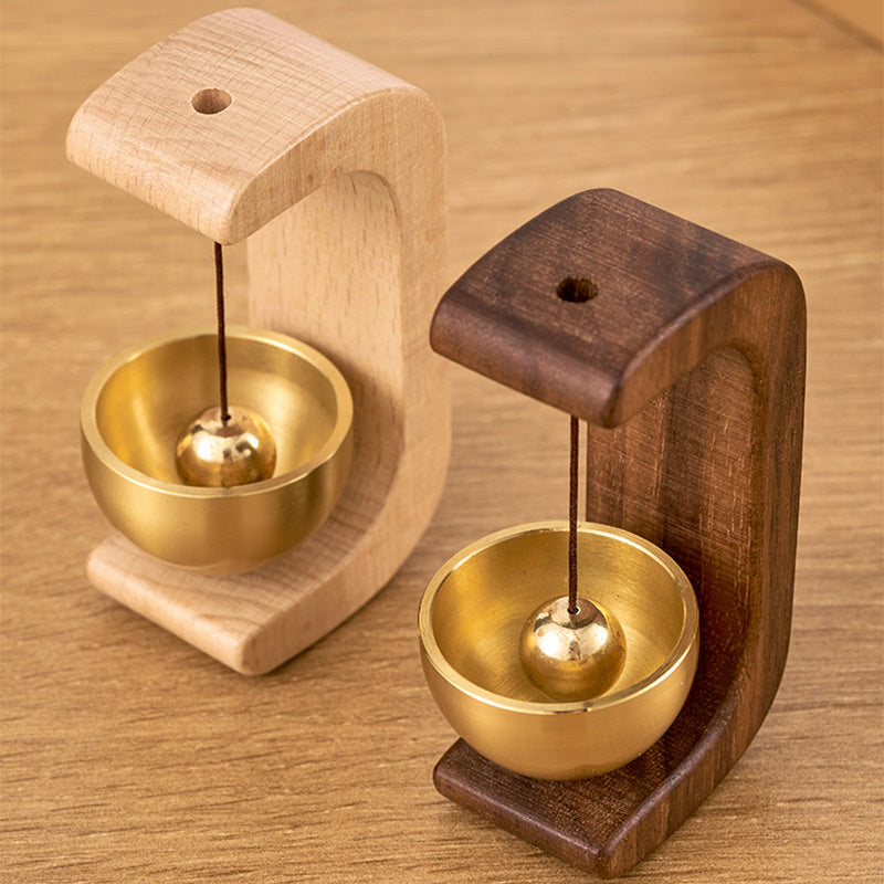 Campanello magnetico in noce/faggio | Dolce melodia “reset” all’apertura | Senza attrezzi su metallo | 2,5×4×7,5 cm
