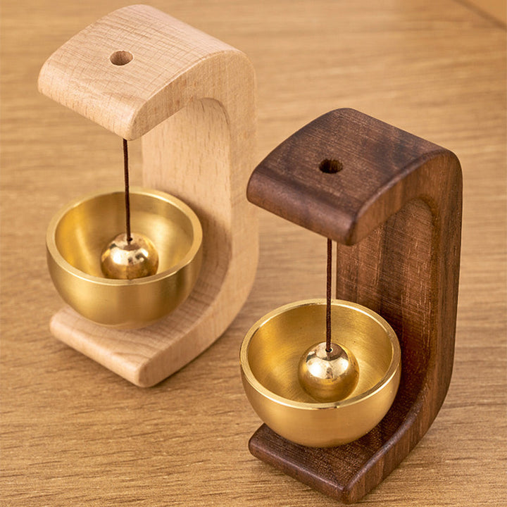 Campanello magnetico in noce/faggio | Dolce melodia “reset” all’apertura | Senza attrezzi su metallo | 2,5×4×7,5 cm
