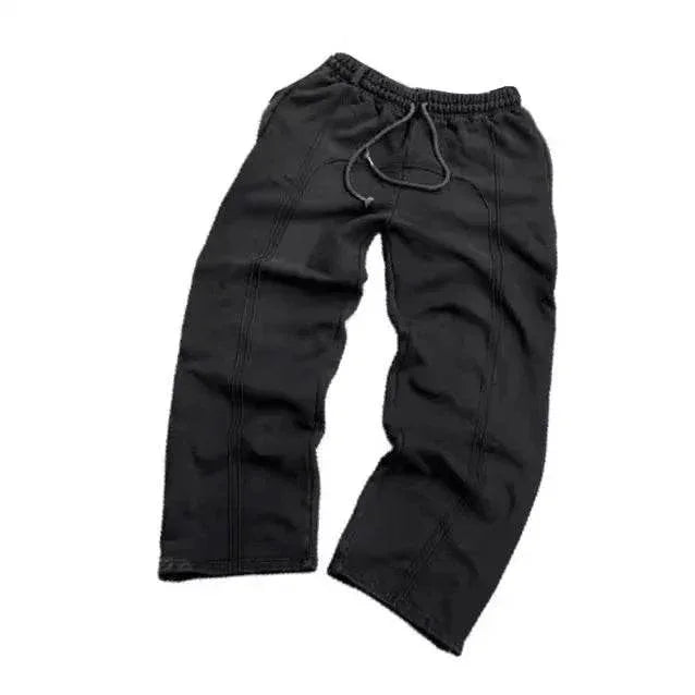 Herren Cropped Jogginghose mit Kordelzug | Lockere Stretch Freizeithose im Streetwear Stil | Elastischer Bund
