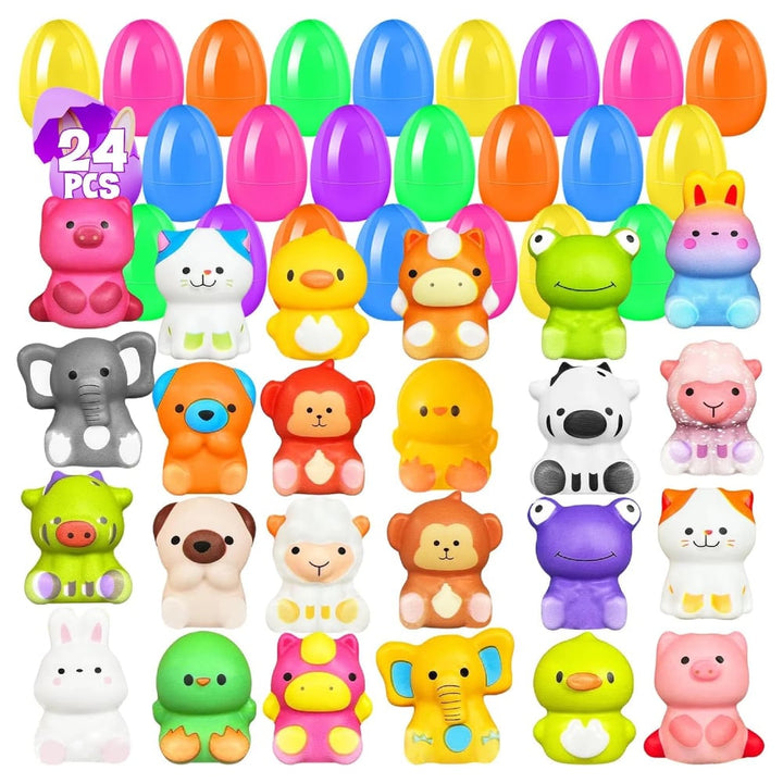 🔥Easter best gift 50% OFF-🎁24 pieces filled Easter eggs slowly rising squishy toys
