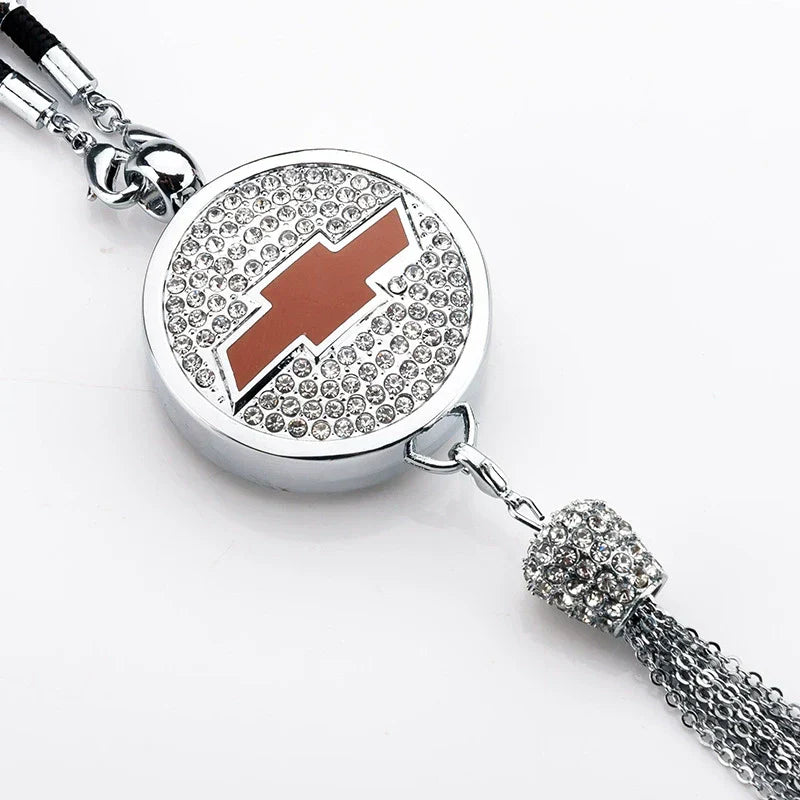 Ciondolo per specchietto retrovisore auto con cristallo | Lega di zinco e strass | Decorazione scintillante con ciondolo profumato, idea regalo