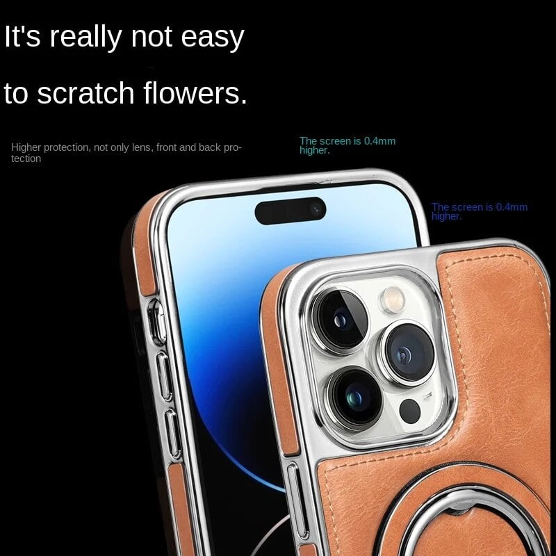 Puzdro na iPhone | Klasické kožené puzdro s magnetickou funkciou | Funkcia stojana a ochrana kamery