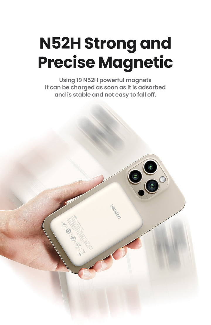 Magnetische Powerbank 10.000 mAh | Kabelloses 20W Schnellladegerät mit USB-C &amp; MagSafe-kompatibel