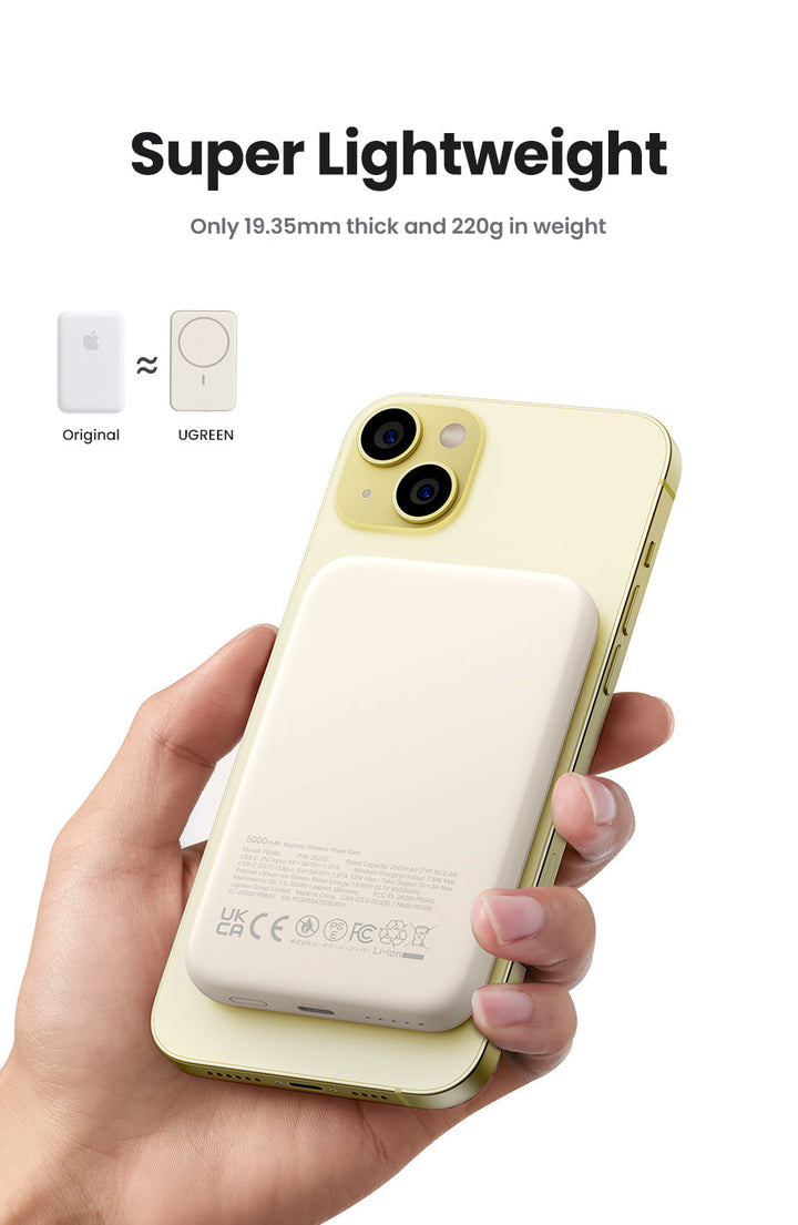 Magnetische Powerbank 10.000 mAh | Kabelloses 20W Schnellladegerät mit USB-C &amp; MagSafe-kompatibel