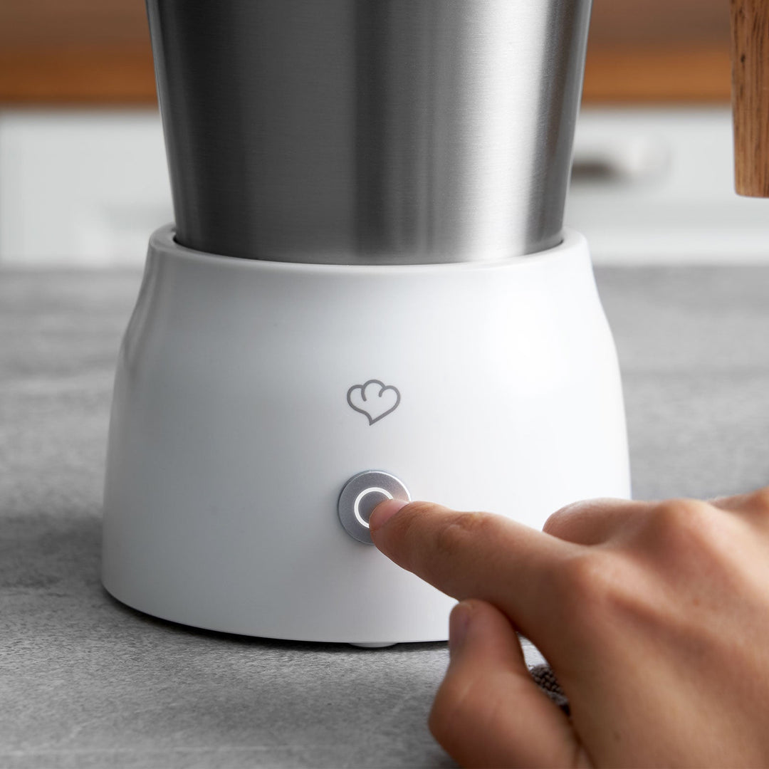 Elektrischer Milchaufschäumer mit 4 Programmen | Für heißen und kalten Milchschaum, Milch und heiße Schokolade