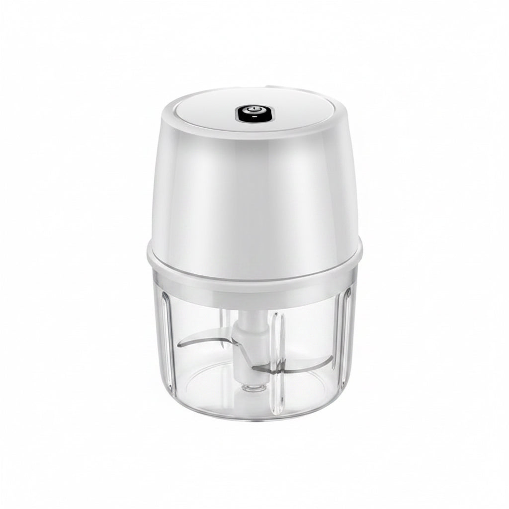 Elektrischer Mini-Zerkleinerer 250 ml | Kabelloser Knoblauch- und Gemüsehacker mit Edelstahlklingen und USB-Ladefunktion