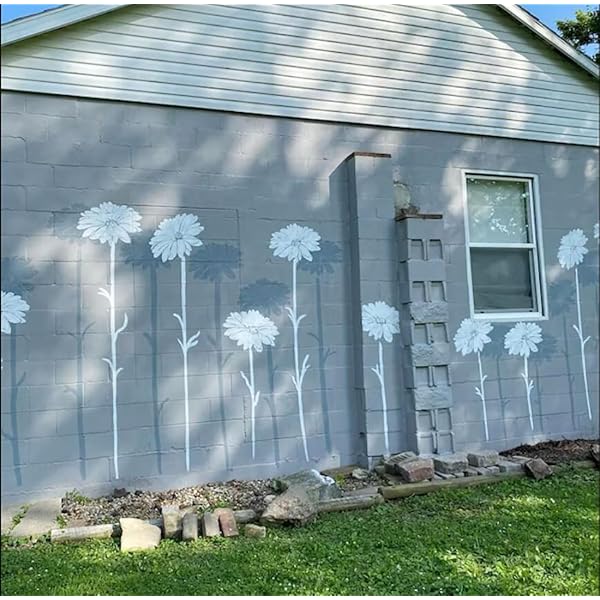 Eptchn Clôture de jardin Grandes pochoirs de fleurs Décoration DIY BloomTrace