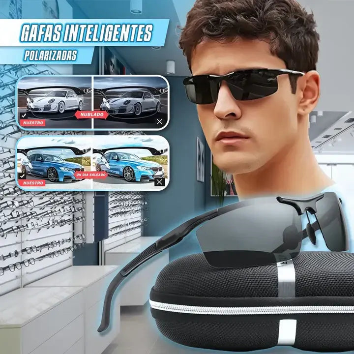 Selbsttönende Brille mit Blaulichtfilter | Photochromatische Gleitsichtbrille mit UV400-Schutz und leichtem TR90-Rahmen