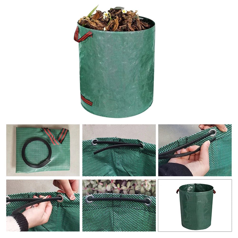 Gartenabfallsack aus reißfestem Polypropylen | 60–300 L Laubsack mit verstärkten Griffen | Faltbar, extra große Öffnung