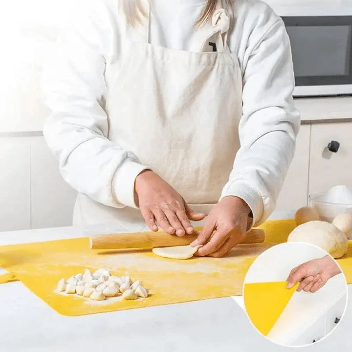 Silikon Teigmatte mit Maßraster | Rutschfeste Backmatte zum Kneten &amp; Ausrollen | Mit Messlinien &amp; Umrechnungshilfe | Leicht zu Reinigen