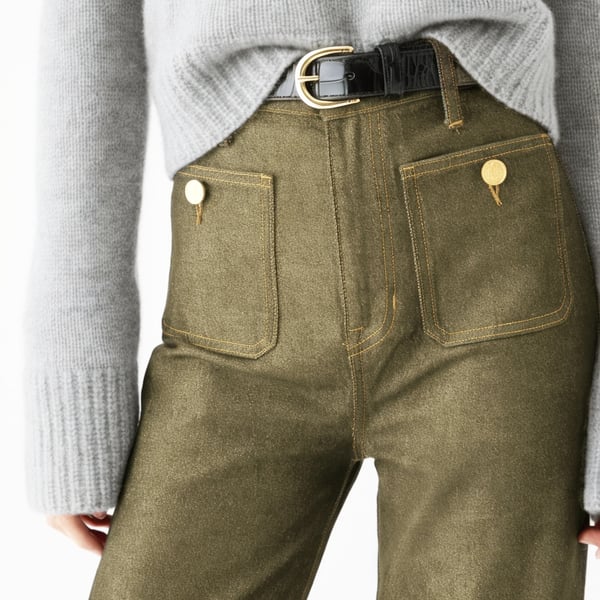 Damen High-Waist Schlaghose aus Stretch-Denim | Figurformend &amp; Beinverlängernd | Weites Bein in Petite, Regular &amp; Tall