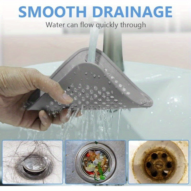 Abflusssieb | Silikon-Haarfänger mit Saugnäpfen für Dusche und Waschbecken im 4er-Set